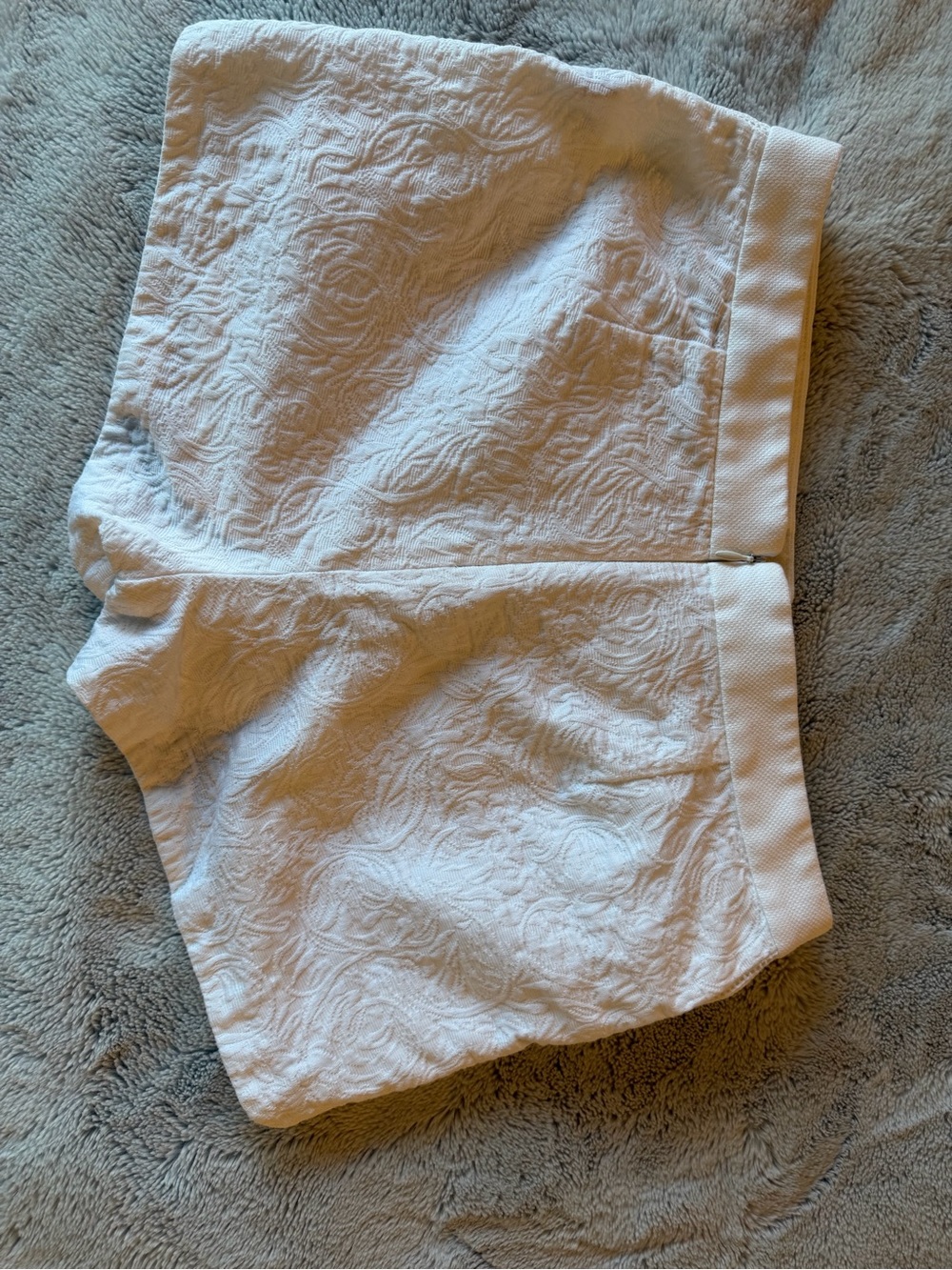 J. Crew White Textured High-Waist Shorts